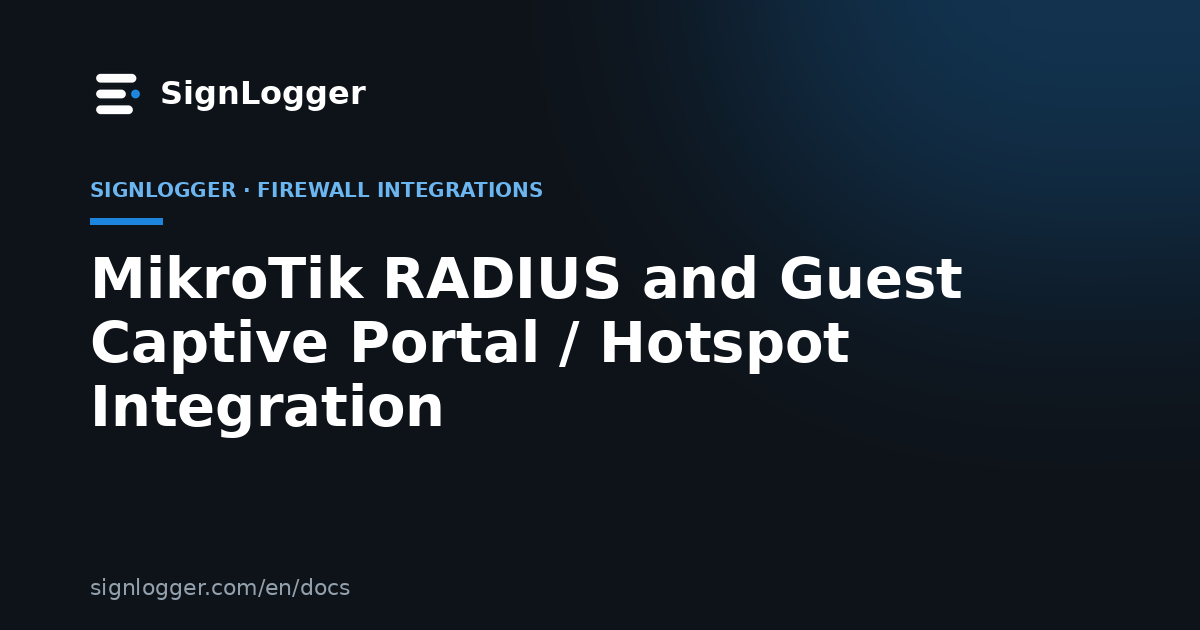 MikroTik RADIUS and Guest Captive Portal / Hotspot Integration