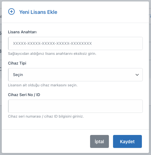 License activation form