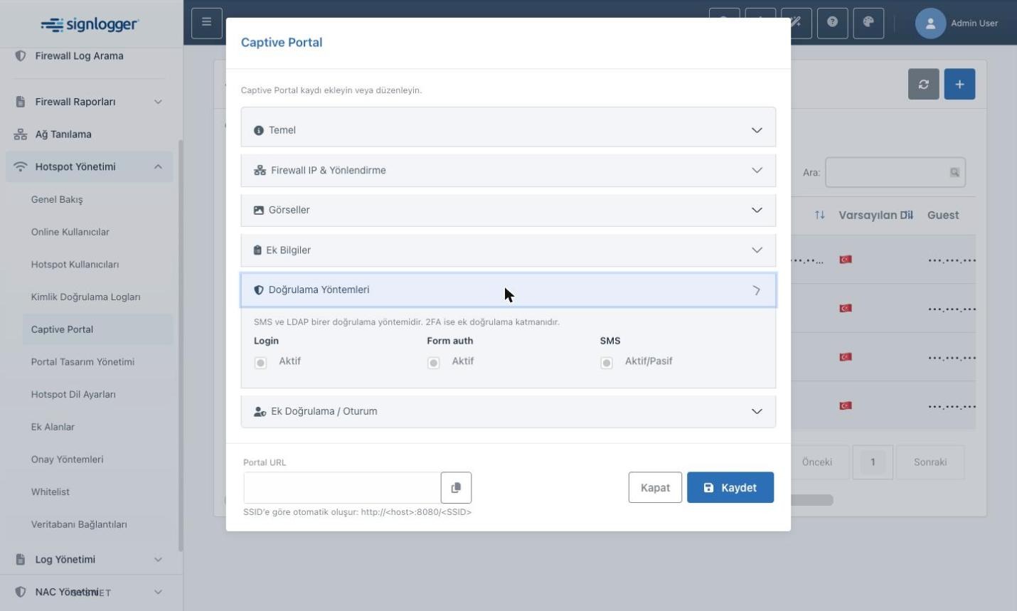 Authentication Methods section