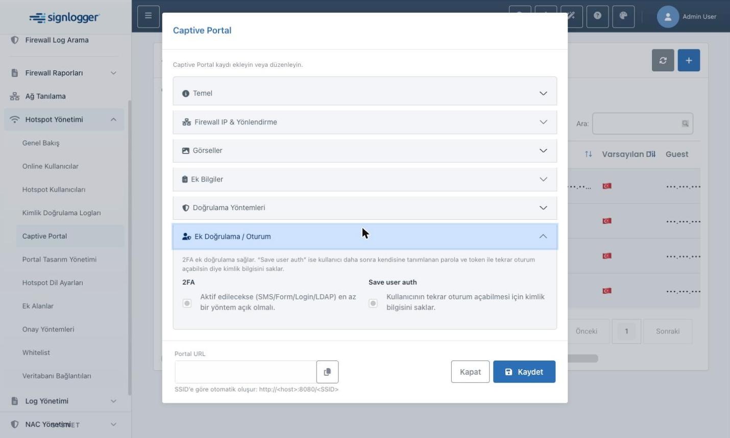 Extra Verification / Session section