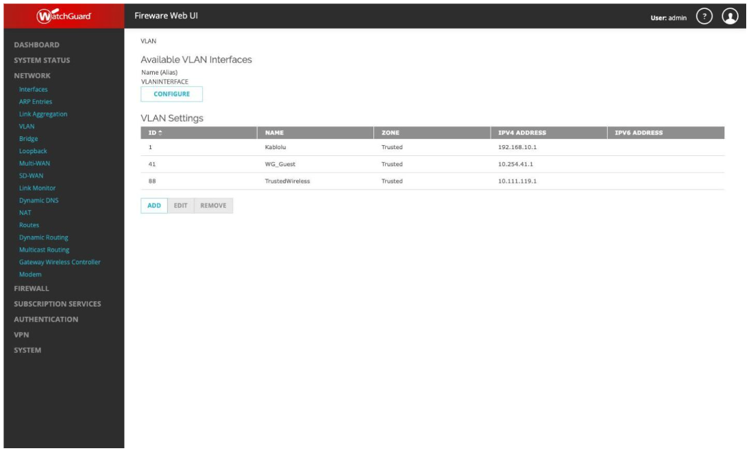 WatchGuard WG_Guest VLAN and IP settings