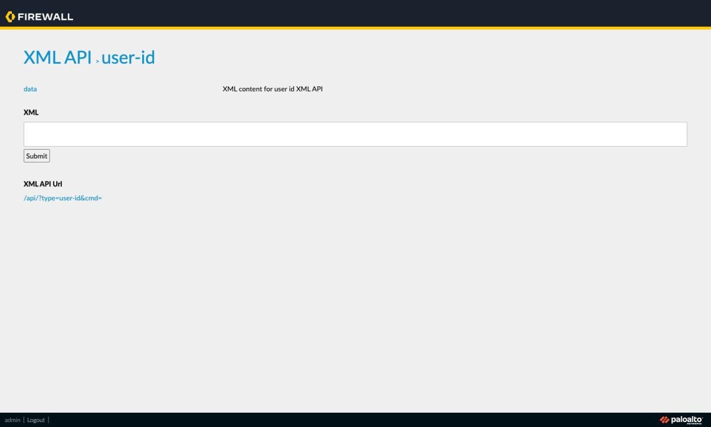 User ID section of the API browser with the URL pattern