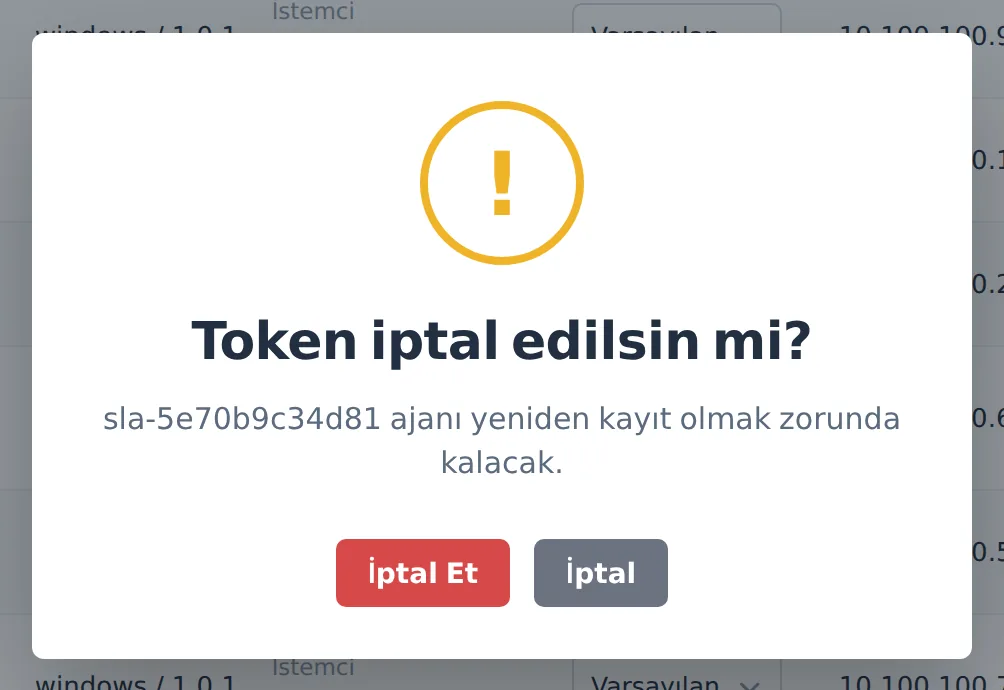 Figure 13. The token revocation confirmation window.