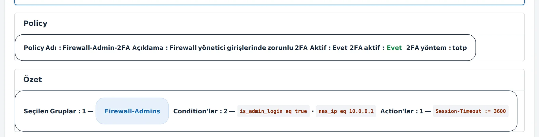 Figure 40. Step 5 — Summary. Verify that 2FA = Yes before saving.