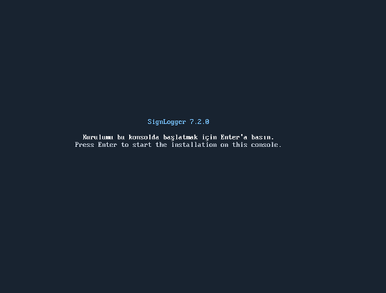 SignLogger 7.2.0 ISO kurulum başlangıç ekranı
